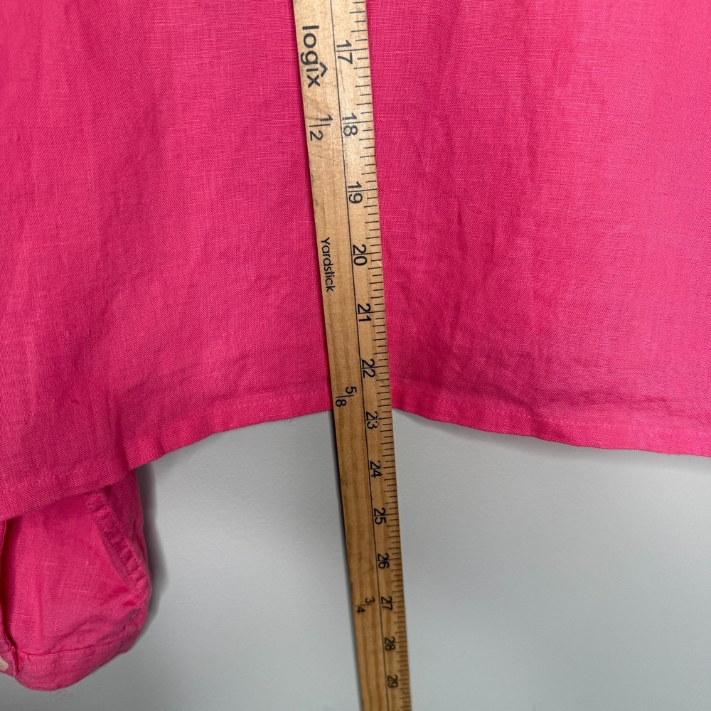 Boden 100% Linen Pink Button Front Shirt Womens Size 16 Long Sleeve - Picture 8 of 8